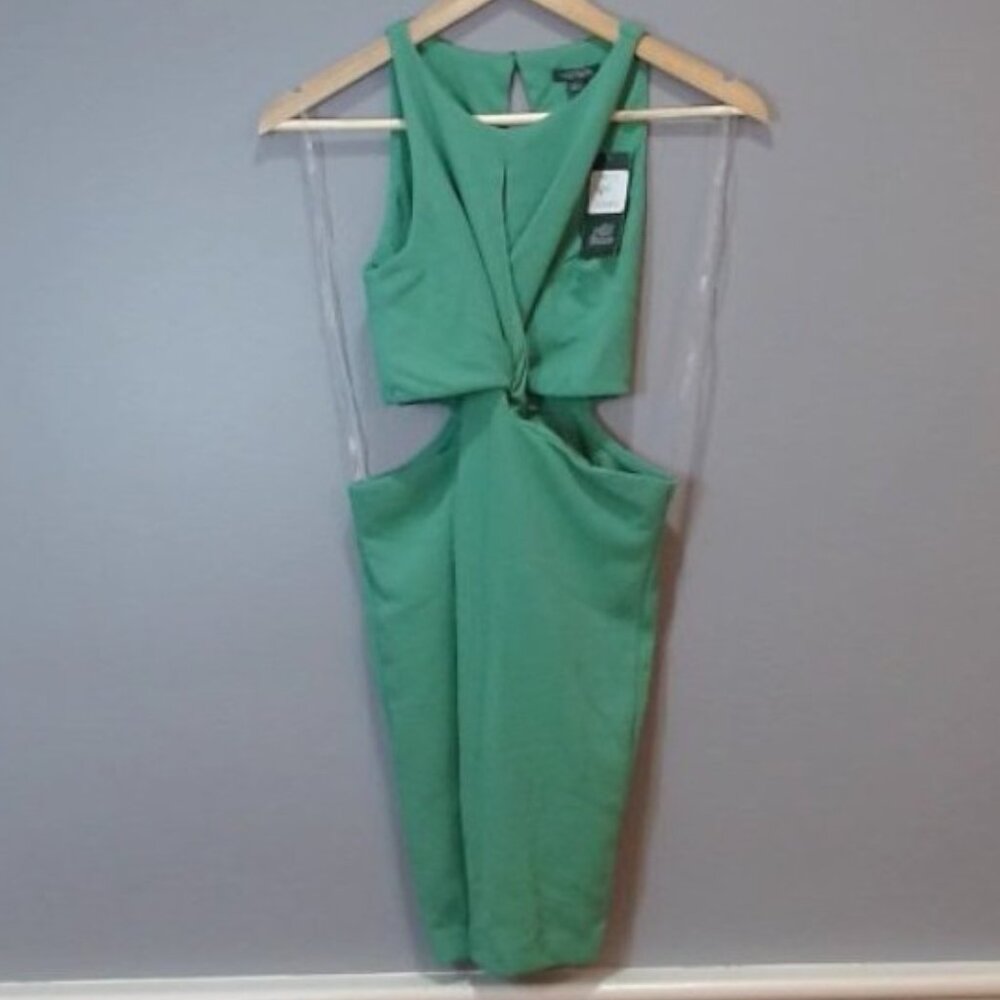 Wild Fable Women’s Sleeveless Twist-Front Bodycon Dress – Jade Green, Size Small